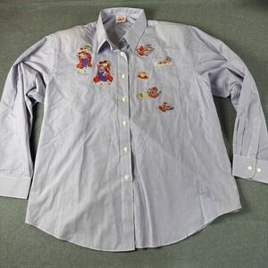 Red Hot Society Ruby Elite By Tia Designs Long Sleeve Button Up Shirt Women's XL